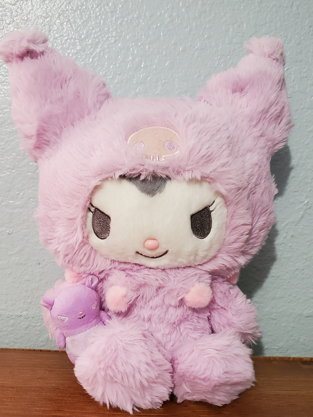 Sanrio Kuromi Faux Fur Plushie With Baku. Rare From Japan. Pre-owned
